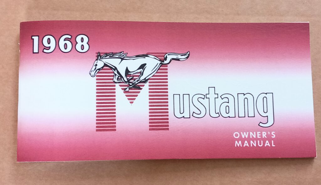 1968 Mustang Owners Manual