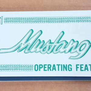 1971 Mustang Owners Manual