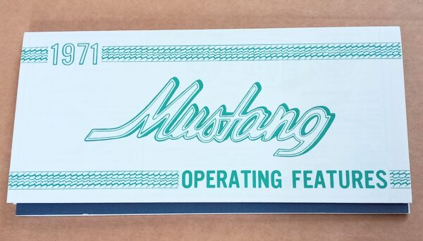 1971 Mustang Owners Manual