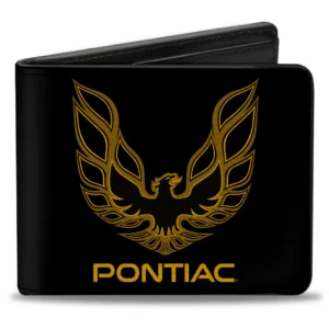 Leather style PU wallet Pontiac Firebird gold logo