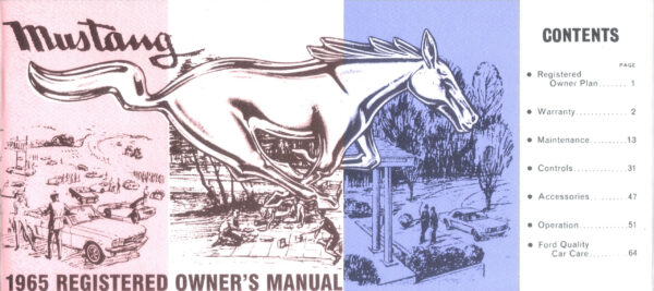 1965 Mustang Owners Manual