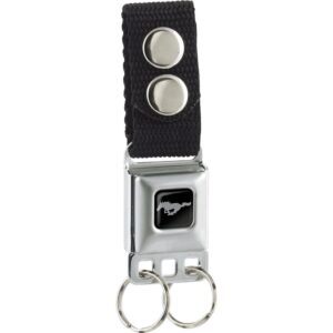Ford Mustang Seatbelt Keyring, Running Pony design